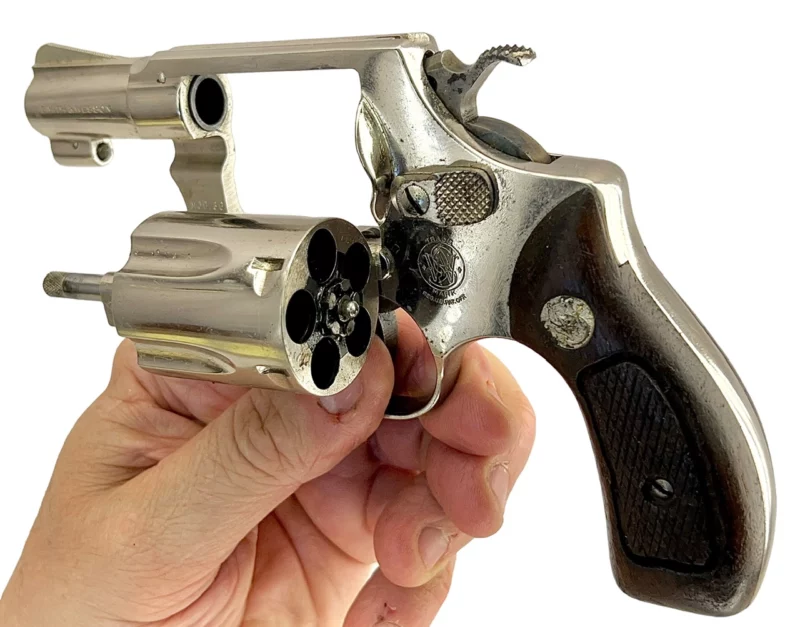 Smith & Wesson Model 36 revolver 2” .38Spl Nickel SN: J493317 - Image 6