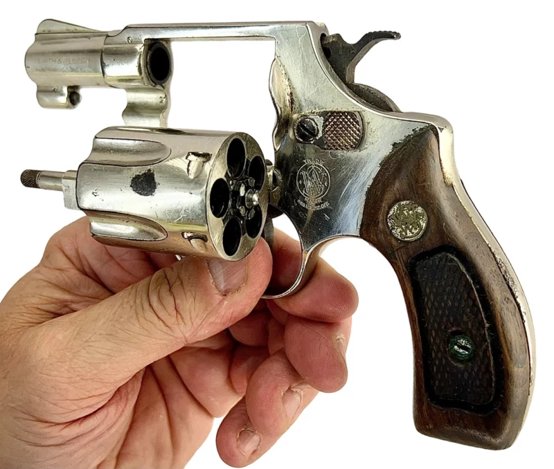 Smith & Wesson Model 36 revolver 2” .38Spl Nickel SN:J552738 - Image 6