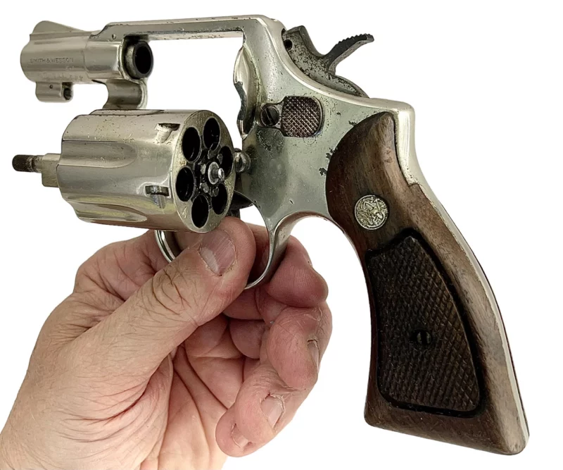 Smith & Wesson Model 12-2 Airweight revolver 2” .38Spl Nickel SND794260 - Image 6
