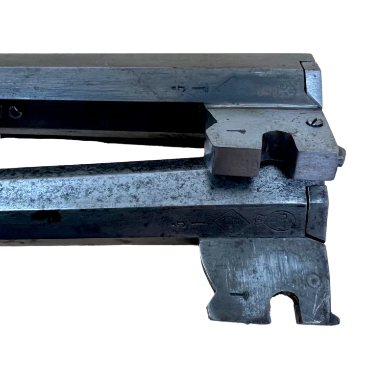 BELGIUM 410 SINGLE SHOT SHOTGUN EXTERNAL HAMMER, FOLD-OVER “POACHER’S GUN” SKELETON STOCK - Image 4