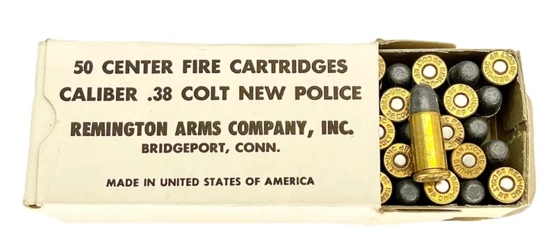 .38 S& W (.38 Colt New Police) ammo vintage Remington 50rds
