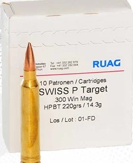 .300 WIN MAG RUAG SWISS P TARGET 220GR. HPBT 10RDS.