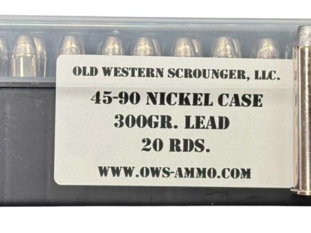 45-90 ammunition Nickel Case 300gr. Lead